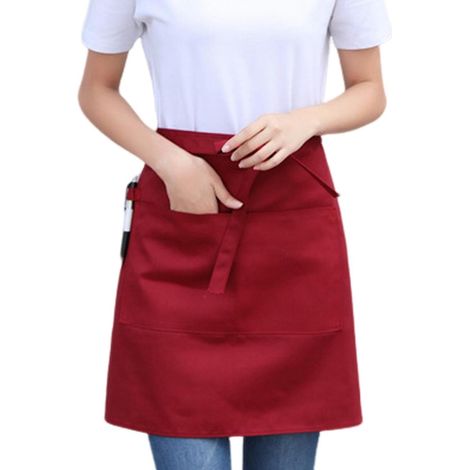 Demi-tablier imperméable unisexe avec 2 poches, tablier de taille pour serveuse, chef, restaurant et café (1/5)