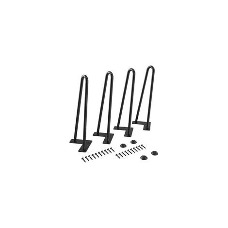 4 pièces pieds de table métalliques bas de 30 cm, pieds en forme d’épingle à cheveux de 10 mm de diamètre, idéaux pour tables, armoires, meubles de cuisine et placards (1/4)
