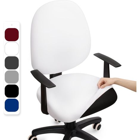 Bürostuhlbezug Stretch für Computerstühle, abnehmbar, waschbar, Weiß (1/5)