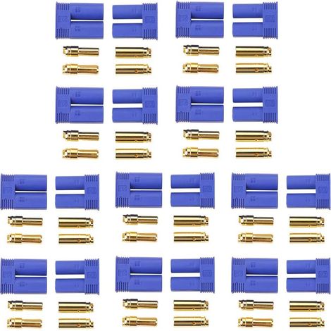 10 Paire EC5 Banana Fiche Dispositif Femelle Mâle Bullet Gold Connecteur pour RC ESC LIPO Hélicoptère Batterie