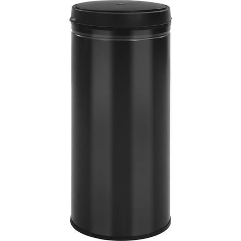 Poubelle à capteur automatique 80 L Acier au carbone Noir