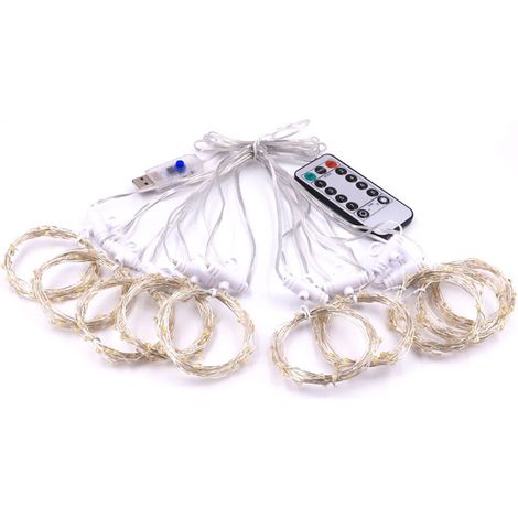 1 Guirlande rideau LED, 300 LEDs, 8 modes, étanche, commande vocale, pour mariage, Noël, jardin, maison (1/5)