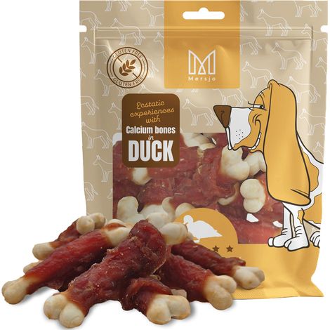 Kalksteinwürfel mit Ente, natürlicher Leckerbissen für Hunde, getreidefrei, Mersjö, 500 g