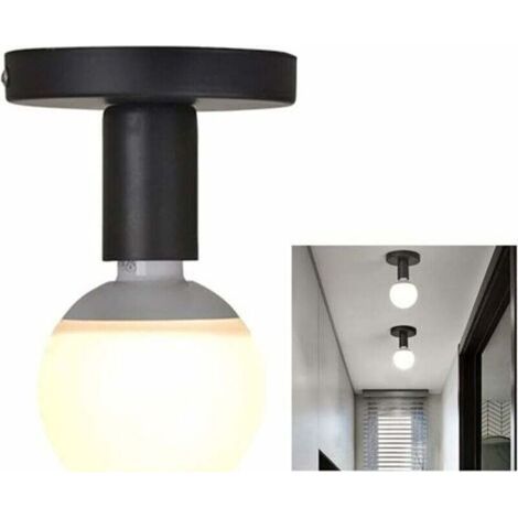 Industriel Plafonnier Industrielle Vintage métal Suspension Luminaire,Plafonnier Fer forge Mini plafonnier créatif moderne,pour Entrée,Porche,Couloir,Grenier,allée,Salle à Manger.（noir）-(Sans Ampoule)