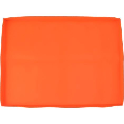 Tapis de cuisson en silicone robuste pour barbecue, protège votre plancha des rongeurs, des débris et de la rouille. Tapis de cuisson toutes saisons, 56 cm, orange. (1/5)