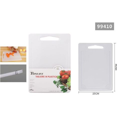Kaela - Tagliere In Plastica Con Canale Scanalatura 35x25x0.8cm Per Verdure Frutta 99410 - (1/2)