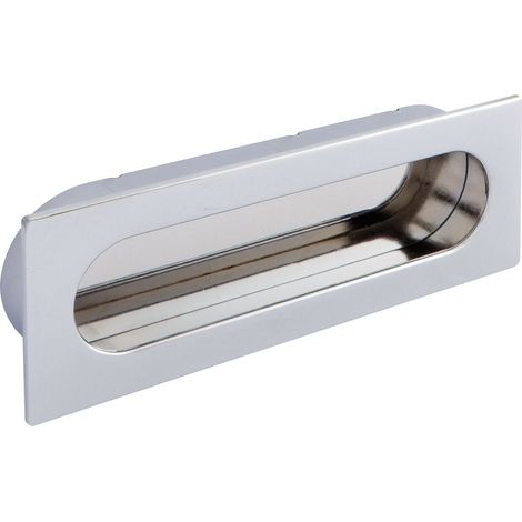 Muschelgriff Azan Breite 125 mm, Einlassmaß 121 x 39 mm, ZN verchromt poliert