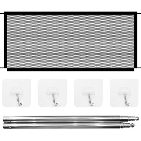 Barrière de Sécurité pour Chien et Chat Grille de Protection Portable Pliable pour Portes Escaliers et Couloirs 110 x 72 cm (1/4)