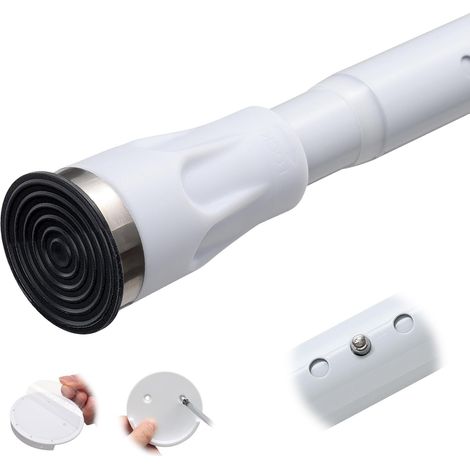 Tringle à rideau de douche blanche sans perçage, 106,7 à 292,1 cm, réglable, résistante, pour salle de bain, placard, fenêtres (1/5)