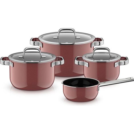 WMF 05.1895.5290 Fusiontec Mineral Pro Tegame con Coperchio in Vetro Rivestimento Antiaderente No Parti Lavabili in Lavastoviglie Sì colore Rosa