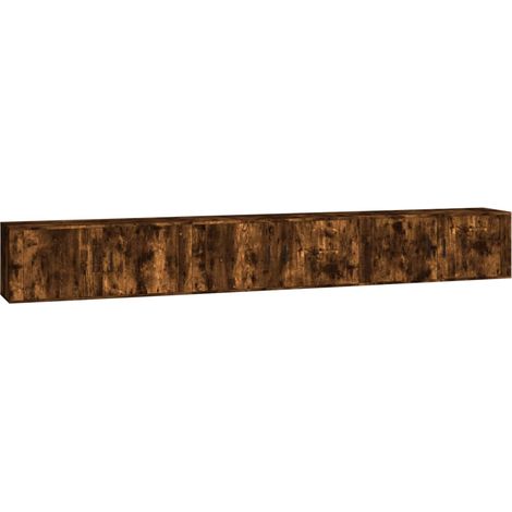 Mobili TV a parete scaffale multimediale credenza TV sala da pranzo soggiorno camera da letto 3 pezzi rovere affumicato 100 x 345 x 40 cm marrone 020029045