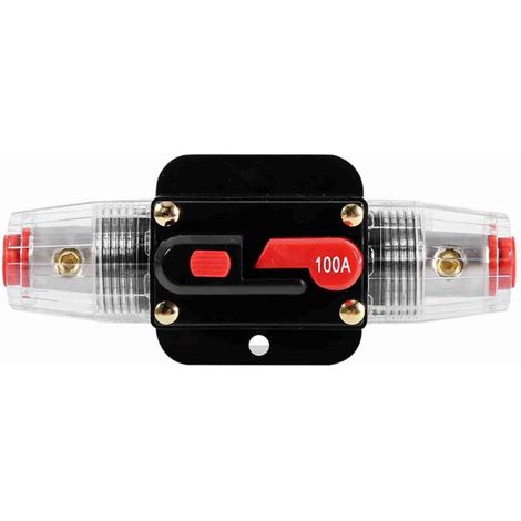 Disjoncteur Étanche 100A 12-24V, Porte-Fusible Réarmable pour Bateau et Audio, Protection Circuit Inline (1/4)