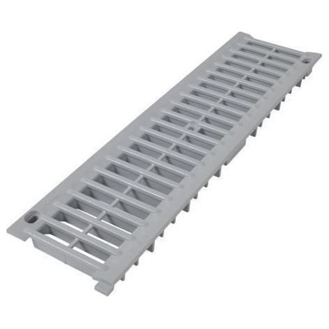 Grille de caniveau grise 500 x 128 mm – Pour béton armé – Résistante aux chocs – Caniveau de voirie NICOLL