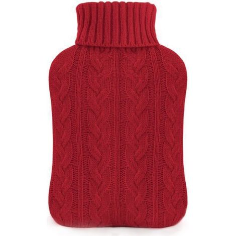 Bouillotte avec housse moelleuse - Luxe doux, grande bouillotte de 2 L comme cadeau idéal,bouillotte chaude pour le lit,Gris foncé (1/5)