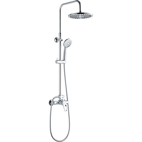 Edouard Rousseau - Colonne de Douche SIROCO - Tête 200 mm Orientable - Douchette 1 Jet - Bras Télescopique Rotatif - Chromé