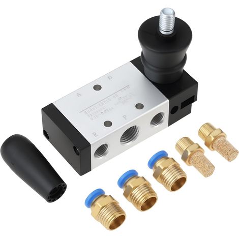 4H210-08 Mechanical Pneumatic Valve 5 Way Manual Control Compatible with Pipeline Fluid Transfer System (1/5)