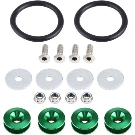 QORVA-Kit d'habillage de baie moteur de rondelle de pare-chocs/boulon d'alliage d'aluminium de voiture attache à dégagement rapide