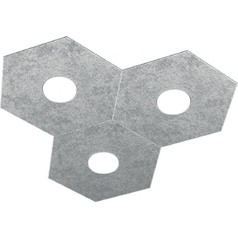 Plafoniera Moderna Hexagon Metallo Foglia Argento 3 Luci Led 12X3W (1/4)