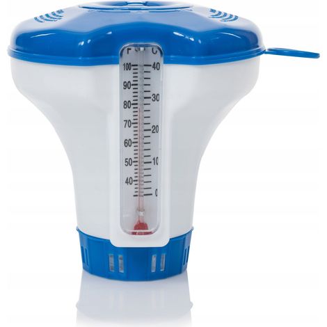 Schwimmender Chemikalienspender für Pools mit Thermometer