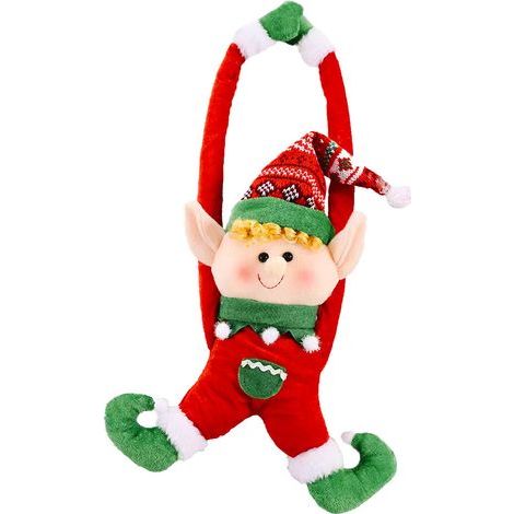 Sujetadores de ojales para cortinas navideñas, clip de soporte para muñeco de nieve de elfo navideño, clip de ojal navideño, decoración de ventana (rojo) (1/5)
