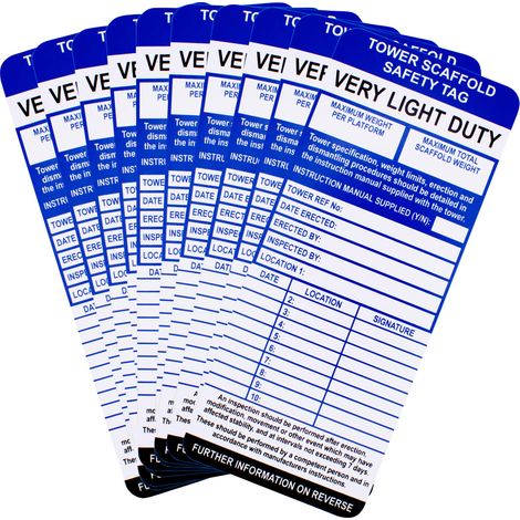 Scan TG1210 Tower Tag Inserts Pack of 10 - SCATOWTAGI Compatible Replacement Tags