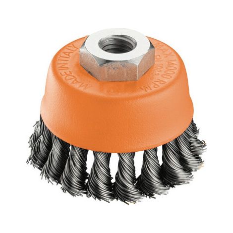 Cepillo de taza de 75 mm con hilos retorcidos – Detalles precisos en soldaduras y óxido – Brixo