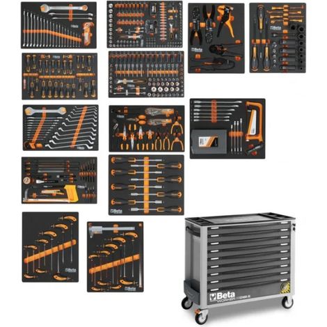 Beta BW 2400S XL9/E-XL Cassettiera antiribaltamento con assortimento in termoformati 483 Pz. - Antracite