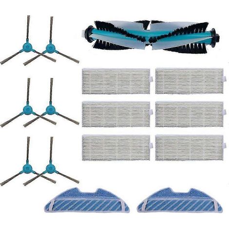 Pièces de rechange pour robot Conga 1290/1390 : filtre HEPA, lingette de lavage, rouleau principal, brosse latérale, aspirateur (1/5)
