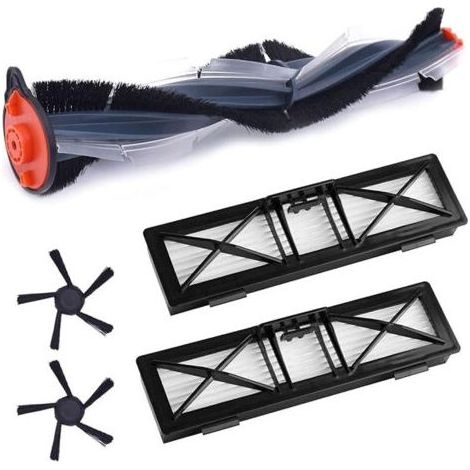Replacement kit compatible with Neato Robotics vacuum robots: D7, D701, D750, D6, D650, D5, D4, D402, D450, D3, D301, D304. Includes 1 combined brush, 2 ultra filters, and 2 improved side brushes. (1/5)