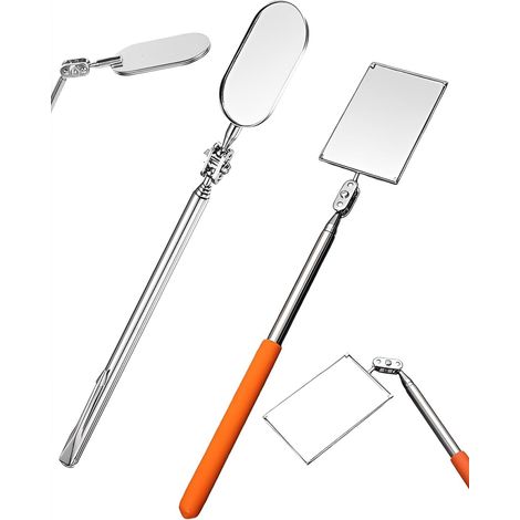 2 Pièces Miroir Télescopique,Acier Inoxydable,Miroir Inspection,Réglable 360 Degrés,Outil Mécanique,Véhicule Et Atelier