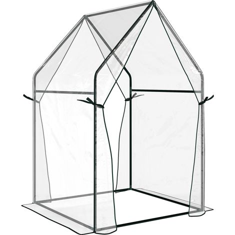 Serre de jardin, serre à tomates pour le jardin avec 2 portes zippées, dimensions 90 x 90 x 145 cm (1/5)