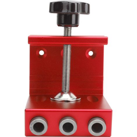 Bohrschablone aus Aluminiumlegierung für die Holzbearbeitung, Industriebedarf, Stärke 10 bis 35 mm, rot (1/5)