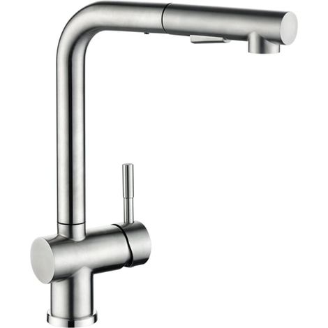 Robinet Cuisine Extractible Douchette Rétractable 2 Jets Rotation 360 Degrés Acier Inoxydable Évier Bar (1/4)