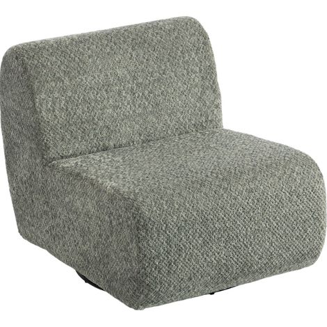 Sillón lounge giratorio de tejido efecto chenilla con asiento amplio gris MODENUIT (1/5)