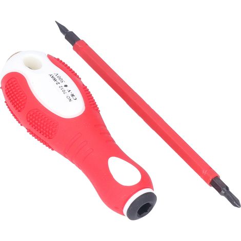 Tournevis d'électricien, colle isolante, stylo testeur double usage en cuivre, embout Phillips 500 V, PH1/SL4 (1/5)