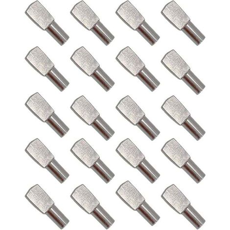 20 pezzi di perni per ripiani, supporti per ripiani, spilli per ripiani, staffe in metallo nichelato per armadietti, accessori per ufficio - 5mm-19mm -Crezuo