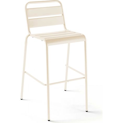 Chaise haute en métal ivoire - Palavas