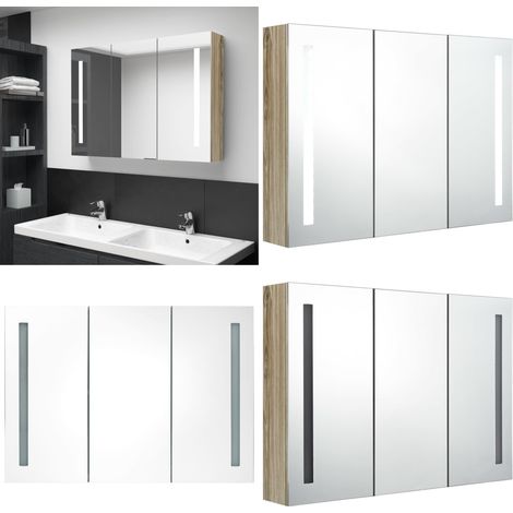LED-Bad-Spiegelschrank 89x14x62 cm Eichen-Optik - LED-Spiegelschrank - Badezimmermöbel - Spiegelschrank - Badspiegel - Kosmetikspiegel - Home & Living