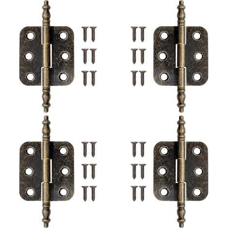 4 PCS Charnière Laiton Antique avec 24 Vis Charnière Plate Vintage 72 34mm Charniere Porte Placard Vintage Charnières Pliantes en Bronze Charnière Meuble Ancien pour Boite à Bijoux, Armoire (1/5)
