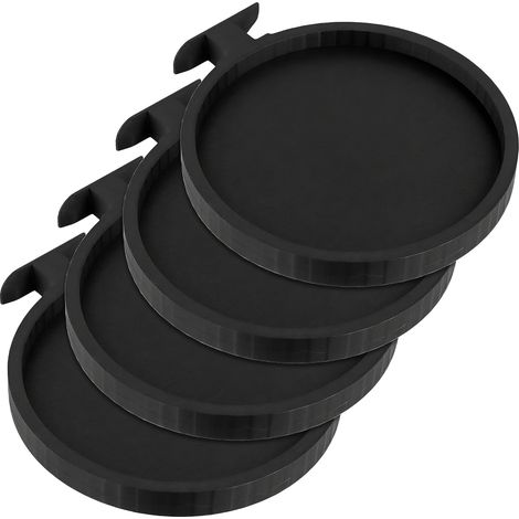 Lot de 4 panneaux acoustiques - Support mural pour pot de fleurs - Support mural - Support mural - Plateau de plantes, anneau de pot de fleurs pour panneaux acoustiques - Accessoires muraux (1/5)