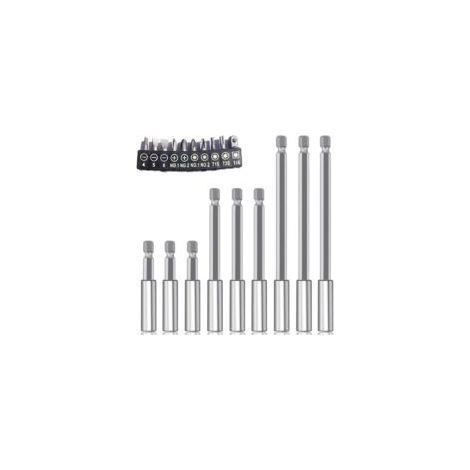 19 Pièces 1/4" Hexagonale Magnétiques Porte Embout Visseuse Tournevis Torx Long Rallonge Embout Visseuse Bit Set Changement Rapide 75/100/150mm pour Tournevis et Visseuse électrique - Crezuo