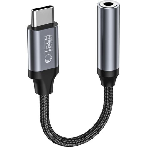 Adaptateur USB-C - mini-jack 3,5 mm - noir (1/4)