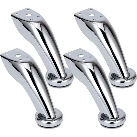 Dicke Sofabeine aus Edelstahl, 4er-Set Möbelbeine, Chrom-Finish, Möbelbeine für Kleiderschränke, Betten, Sofas, Stühle, Hocker, Schränke (1/4)