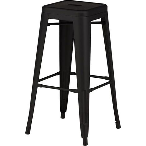 Tempe Barhocker ohne Rückenlehne, Metall schwarz.