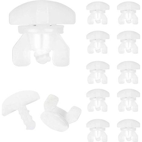 Lntyq Arrêts Intermédiaires, Lot de 20, Blanc, Arrêt de Rideau, Convient pour un Maximum de 6 Rideaux avec Rails de Roulement, Chambre de Roulement d'une Largeur Minimale de 16 mm, Hauteur de 6mm, Arr (1/5)
