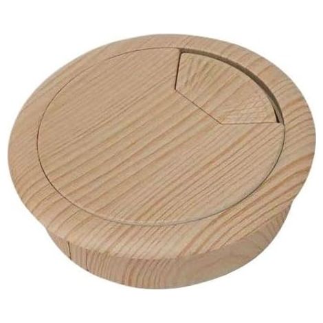 Passacavo da scrivania in 2 pezzi, copertura in plastica effetto legno per foro del cavo del computer desktop, accessori rotondi per passacavi