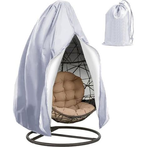 1 Housse de Protection Fauteuil Suspendu 210D Imperméable Anti-UV avec Cordon et Sac de Rangement pour Extérieur (1/5)