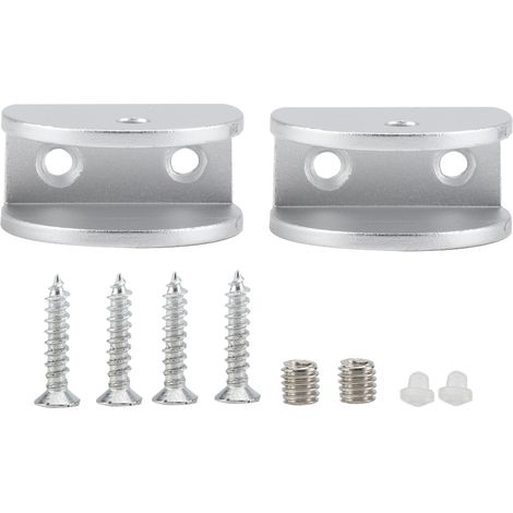 Support En Arc Pour Vitre - Fixation En Aluminium Pour Verre 10-12mm - Installation Sans Perçage Pour Fenêtre - Lot De 2 (1/5)