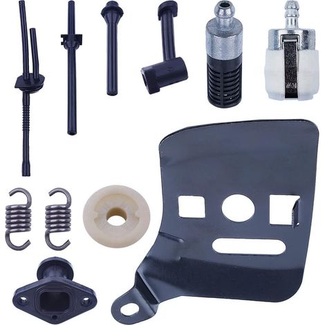 Kit de plaque de tige, collecteur d'admission, engrenage à vis sans fin, tuyau d'huile de carburant pour tronçonneuse chinoise 2500 25cc pour petite tronçonneuse 2 temps 2500 25cc chinoise (1/5)