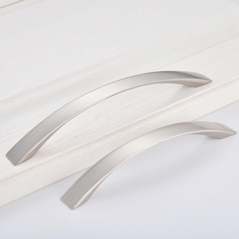 Poignées de placard de cuisine 160mm lot de 10 - inox brossé nickelé poignées tiroir porte chromé anse meuble cuisine moderne (1/5)